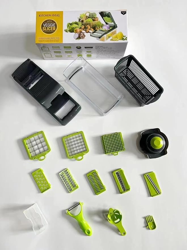 A.D. International 16 In 1 Handheld Manual Kitchen Multifunctional Potato Veggie Grater Mandoline Slicer Machine Onion Cutter And Vegetable Chopper (Kitchen Gadget & Essential)