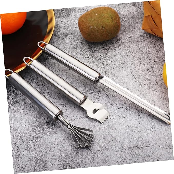 Alipis 3pcs Stainless Steel Lemon Peeler Zester Cheese Grater Fruit Peeler Kitchen Cutting Tools Multi-function for Daily Use
