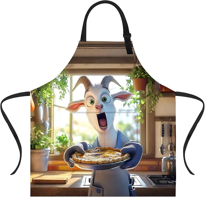 Funny Cat Apron with 2 Pockets Waterproof for Men Women Kitchen Garden Decor