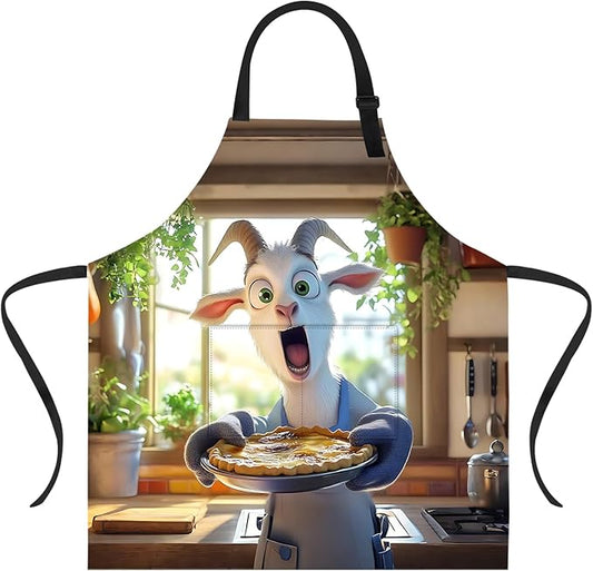 Funny Cat Apron with 2 Pockets Waterproof for Men Women Kitchen Garden Decor