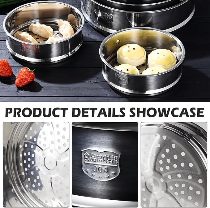 Metal Steamer 8.6 inch Stainless Steel Oven Rack Food Steamer Basket Insert for Kitchen Dim Sum Dumpling Bun(22cm)