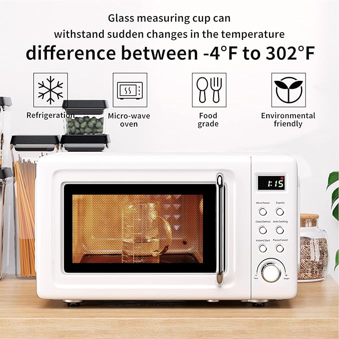 77L Glass Measuring Cup, [Insulated handle, V-Shaped Spout], High Borosilicate Glass Measuring Cup for Kitchen or Restaurant, Easy To Read, 1000 ML (1 Liter, 4 Cup)