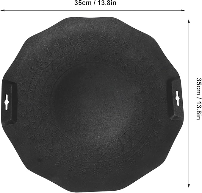 Korean BBQ Grill, Korean Grill Pan with Nonstick, Round BBQ Griddle, Round Griddle Camping Pans, Compatible for Gas Stove, Electric Cooktop, Indoor or Outdoor Grilling (35cm)