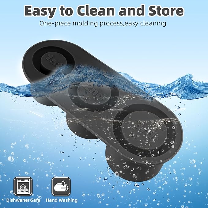 Tcamp Ice Mold for 30 oz Tumbler Cup, Silicone Ice Cube Tray With Lid and Bin for Freezer, Ice Ring Ice Maker for Chilling Cocktails, Whiskey, Drinks, Coffee, Easy Fill and Release (Black)