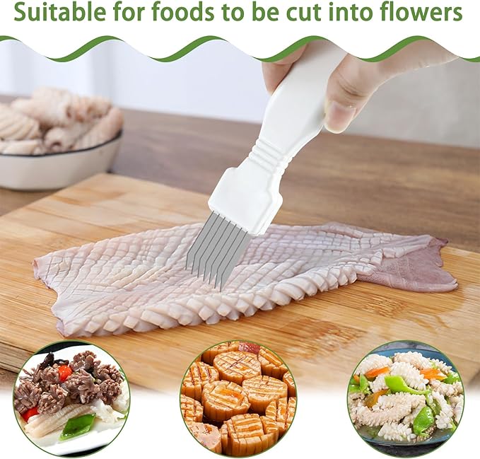 JINGIHE 3Pcs Shred Silk the Knife, Scallion Green Onion Cutter Shred Knife, Vegetable Cutter for Food Garlic Fruit Banana Salad, Food Speedy Chopper Slicer for Kitchen Restaurant Hotel Household