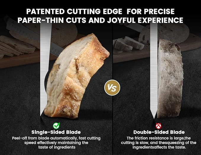 Bread Knife for Homemade Bread, 9 Inch Multifunction Serrated Knife, Razor Sharp Slicer, High Carbon German Steel Bread Cutter, Ergonomic Handle Design for Sourdough Turkey Fruit Cutting