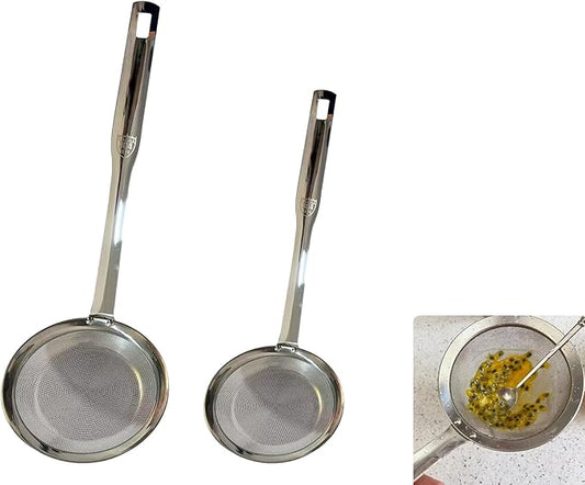 Fine Mesh Stainless Steel Colander，2025 Stainless Steel Filter,Durable Multi-Functional Kitchen Cooking Net Strainer (2-Piece Set),Strainers Fine Mesh，Profesional Stainless Strainer.