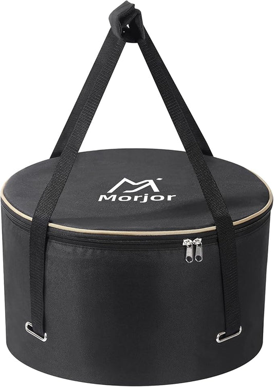 Morjor Dutch Oven Bag for 14 Inch Dutch Oven, Carry Bag with Extra Inner Crossed Straps & 2 Pockets