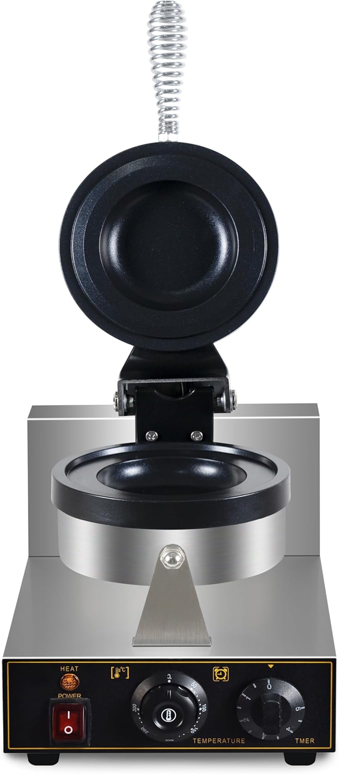 1300W Ice Cream UFO Burger Maker, Burger Waffle Maker, Hamburger sandwich machine Non-stick Panini press waffle machine, Non stick pan coating, stainless steel body, with temp and timer control.