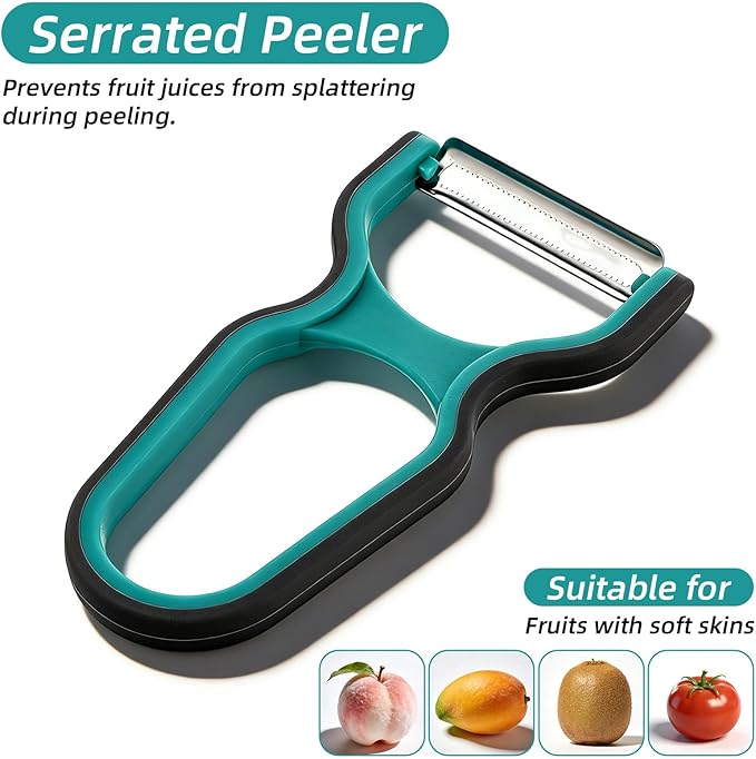 Y Peelers for Kitchen, 3Pcs Stainless Steel Vegetable Peeler - Multifunctional Potato Peelers for Fruits Carrot Kitchen Utensils (Red, Yellow, Green)