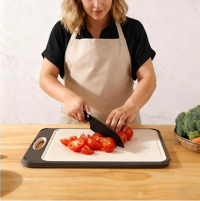 Stainless Steel Cutting Board for Kitchen,Double Sided Metal Chopping Board, Large Size Non Toxic Chopping Board with Juice Groove,Dishwasher Safe(17.7"L x 12.2"W)