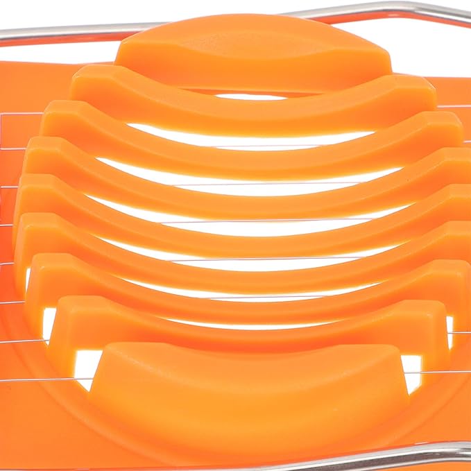 DOITOOL Creative Egg Slicer and Fruit Cutter Set, 4pcs Handheld Food Slicer for Home Kitchen, Sturdy Plastic Green and Orange Handles, Convenient DIY Cooking Tool for Egg and Fruit