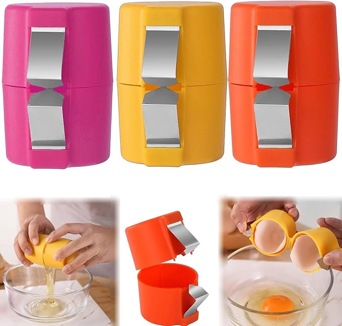 3 PCS Egg Shell Opener, Egg Peeler Tool Handheld Egg Topper Cutter Tool Easy Egg Cracker Tool Egg Slicer for Raw Eggs Kitchen Gadgets for Cooking and Baking