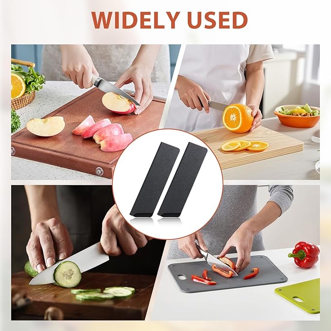 KAKUPPA 2 Pcs 6" Knife Sheath and Guard Cover, Protective Chef Knife Blade Cover for Kitchen Storage and Travel, Black ABS Plastic Waterproof Knife Edge Protector