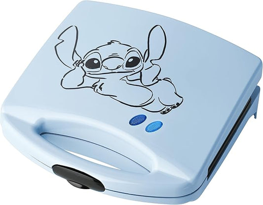 Select Brands Disney Lilo & Stitch Sun Sand Sea Grilled Cheese Sandwich Maker - Kitchen Appliances - Ceramic Nonstick Cooking Plates - Panini Press - Imprints Stitch Image - Dual Sandwich Machine