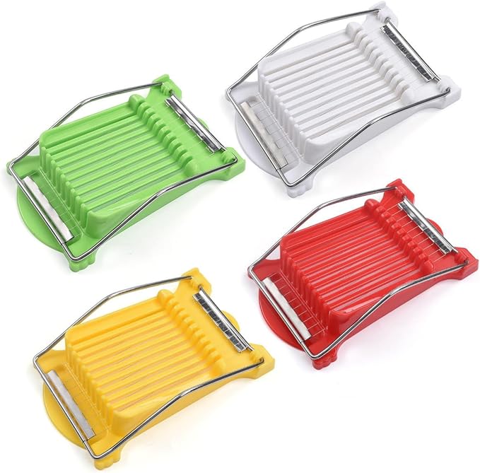 Hoshen Luncheon Meat Slicer, Egg Cutter, Fruit Soft Cheese Slicer, Strengthened Stainless Steel Cutting Line, 10 Slices Evenly Cut，Original Box,Green