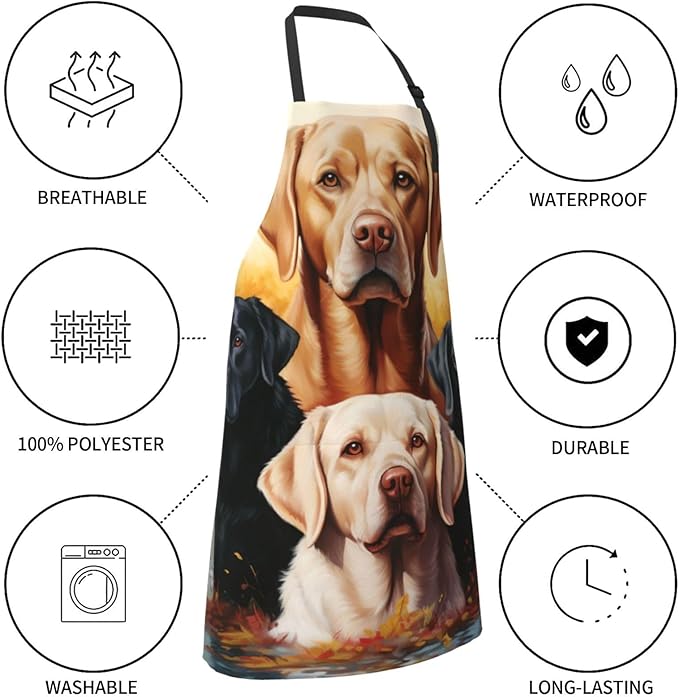 Apron with Pockets Aprons for Women Men Kitchen Chef Apron for Cooking Gardening Server Waitress Painting