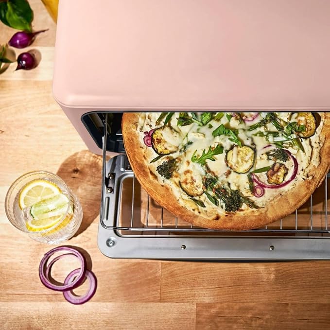 Beautiful by Drew Infrared Air Fry Toaster Oven 1800W with 9-Slice Capacity and Multi-Function Cooking (Rose)