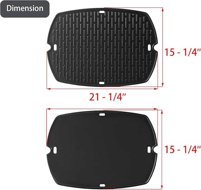 7583 Q2000 Griddle Full Size Grill Replacement Parts for Weber Q200 Q220 Q2200 Q2400 Q240 Flat Top Griddle Insert 396000 566002 54060001 53060001 396002 Accessories Cast Iron Reversible Plate