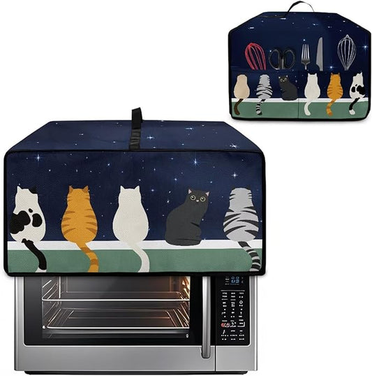 Doojoayie Small Appliance Covers Cute Cat Toaster Oven Cover 4 Slice Kitchen Appliance Dust Protector 18.5"x14.5"x 9" Compatible with Toaster/Bread Machine