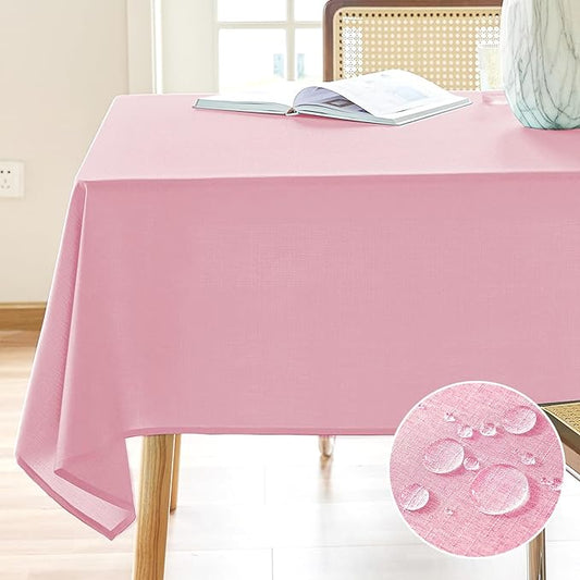 AUSSPVOCT Textured Tablecloth Rectangle 60x104 Water Resistant Spill-Proof Wipeable Table Cloth Wrinkle Free Fabric Dining Table Cover for Birthday Party Farmhouse Spring Kitchen Tablecloths