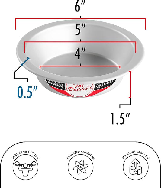 Fat Daddio's PIE-6 Anodized Aluminum Pie Pan, 6 x 1.5 Inch