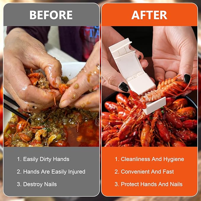 8 Pcs Crawfish Peeler Portable General Purpose Crawfish Peeler Tool,Crayfish Quick Shelling Device Convenient and Easy to Clean,Suitable for Family Restaurants (White)