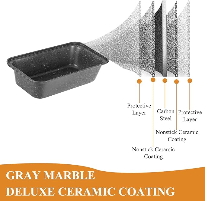Walooza 8x4 Loaf Pan - Carbon Steel Bread Baking Pans for Homemade Bread Banana Bread, Sourdough, Pound Cake | Nonstick, Oven Safe, Easy Release