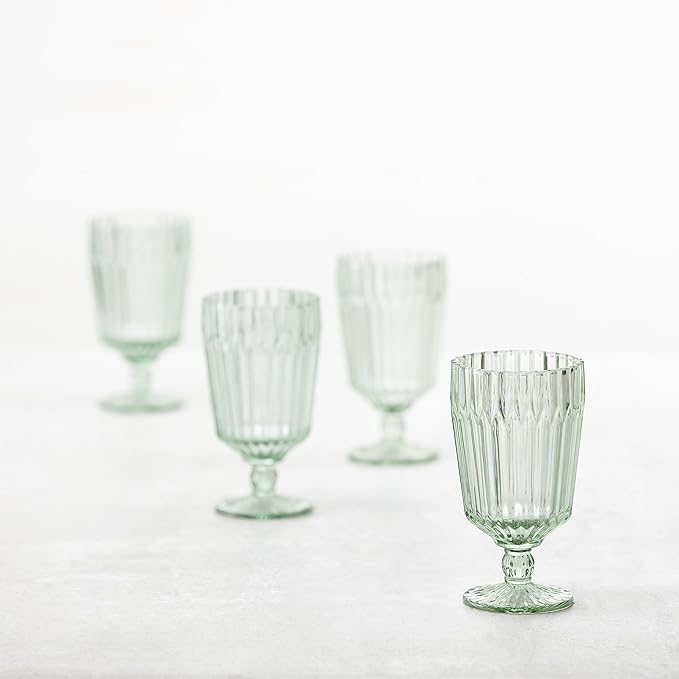 Fortessa Archie Glass Drinkware, Goblet Glass (Set of 6), 14.2 Ounce, Sage