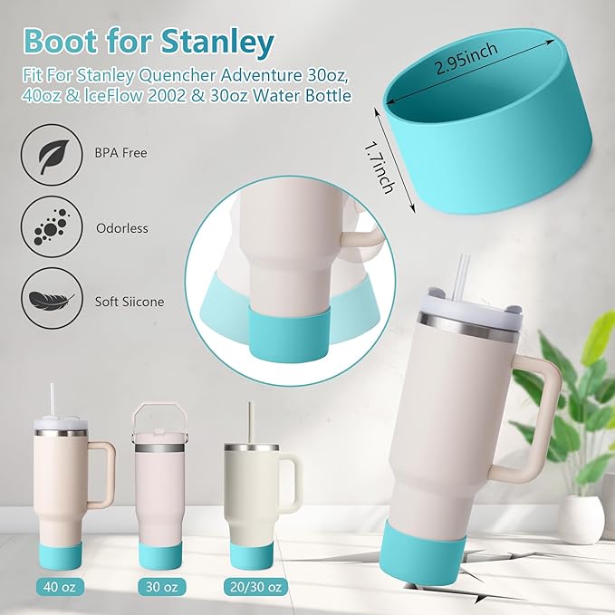 Stanley Cup Accessories Set I Water Bottle Handle Strap, Silicone Cup Boot, Lipstick Holder, Keychain Charms & Handle Charms,Straw Topper Accessories for Stanley Cups 40oz/30oz