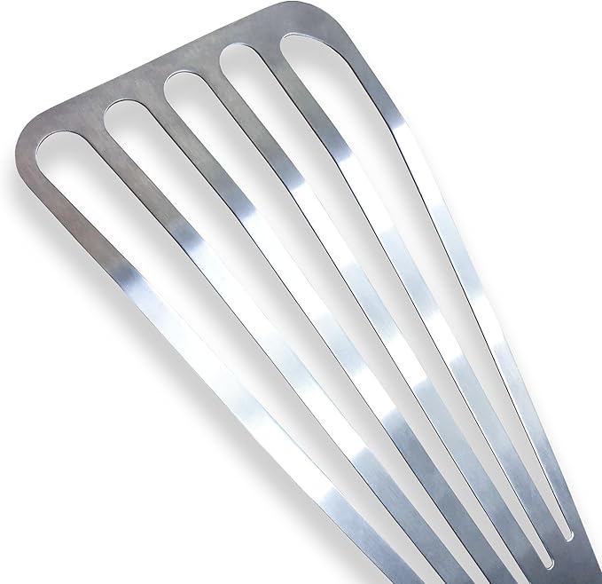 WALLFARM Fish Spatula - Pro-Grade Slotted Kitchen Turner - Stainless Steel - Long, Thin Metal Spatula for Flipping Delicate Foods, Fish, Eggs, Veggies - Perfect for Grilling, Frying, Griddle - 13.78"