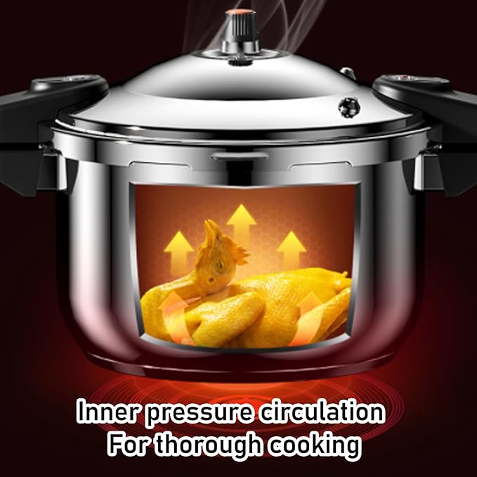 Stainless Steel Pressure Cooker, 80kpa Dual Handle Pressure Canner Large Capacity Pressure Cooking Pot Kitchen Pressure Pan for Gas Stove Electric Stove Induction