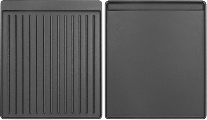 Cast Iron Reversible Griddle for Broil King Signet Series 20, 70, 90 Grills, Durable Griddle Replacement Parts for Broil King Crown Series 10, 20, 40, 90 Grills, 15" X 12.8", Black, Rectangular