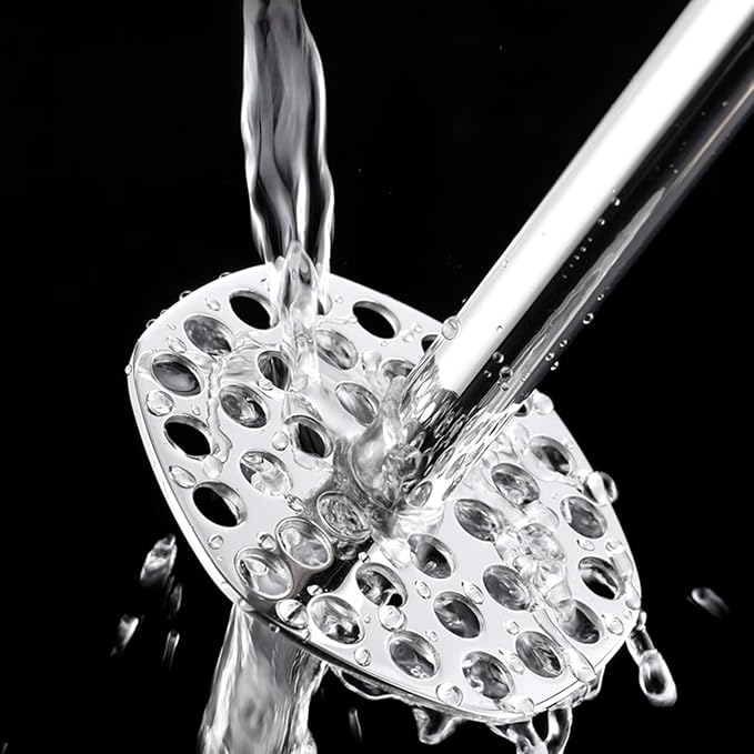 316 Stainless Steel Potato Masher - 10 Inch / 24cm with Wood Handle, Easy Clean Design for Mashed Potatoes, Guacamole & More