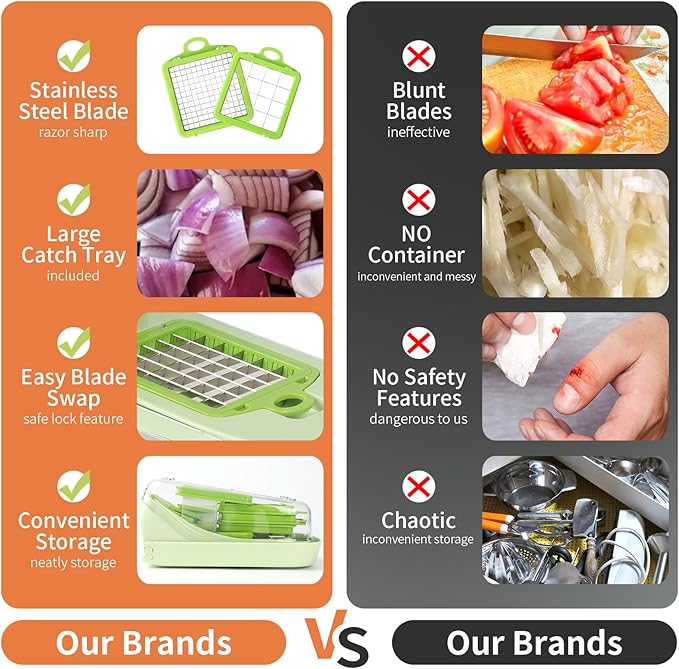 Pro-Series 17-in-1 Mandoline Slicer & Spiralizer, Veggie Chopper with Container for Onion Salad, Vegetable Slicer, Kitchen Gadgets, Food Processor, Vegetable Shredder with Container