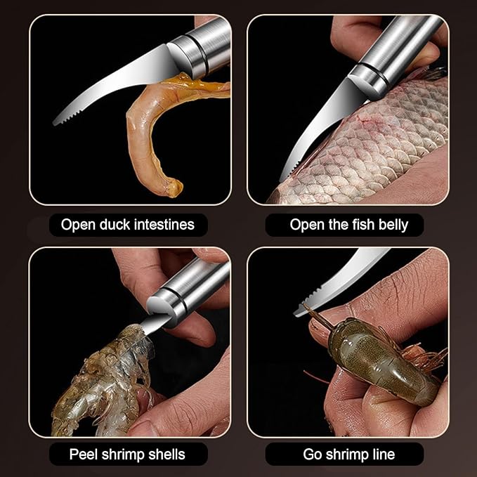 2PCS Shrimp Deveining Tool Stainless Steel Shrimp Peeler and Deveiner Tool Portable Seafood Deveiner Tool Practical Kitchen Tools for Fish Deveining Peelers