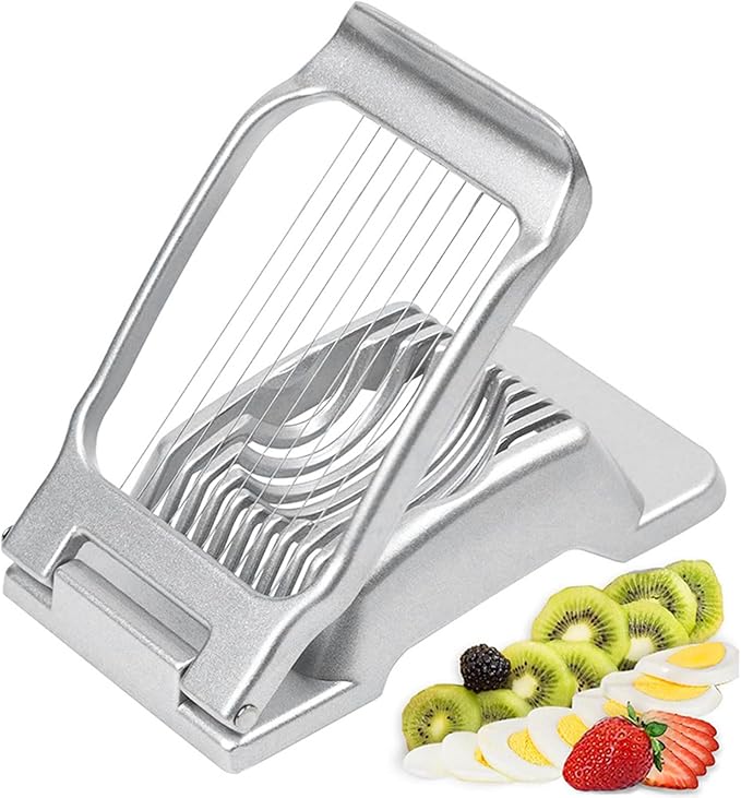 Egg Slicer for Hard Boiled Eggs, Heavy Duty Egg Cutter with Aluminum Alloy, Multi-functional Cutting Tool Kitchen Gadgets for Strawberry, Mushroom, Hard Boiled Eggs...