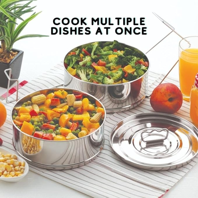 Stackable Stainless Steel Insert Pans - 3QT- Inserts for Instant Pot - Pan for Instapot - Accessories for Instant Pot 3QT and above - Pressure Cooker Steamer Accessories