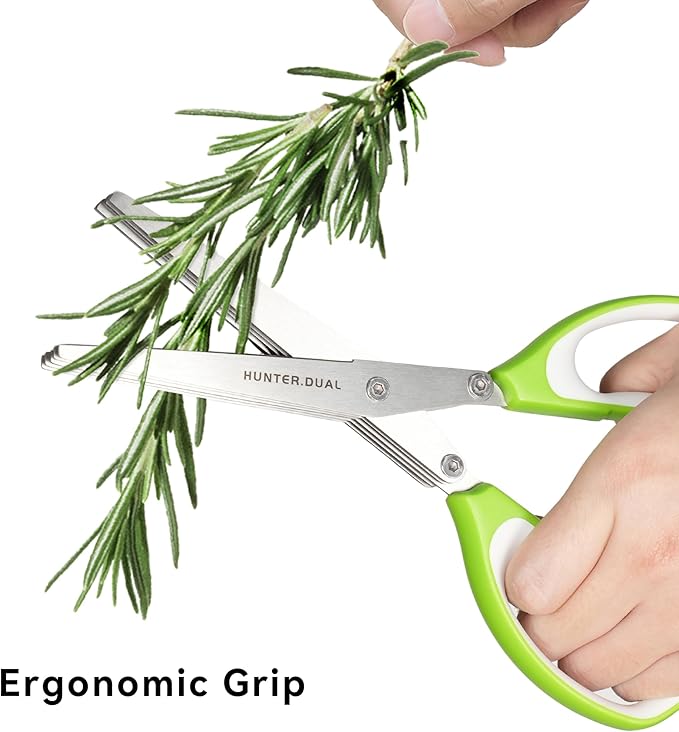 Kitchen Scissors for Food, HUNTER.DUAL Heavy Duty Come Apart Poultry Shears for Cooking, All Purpose for Cutting Chicken, Meat, Fish & Vegetables (Green, White, 8.66 Inch)
