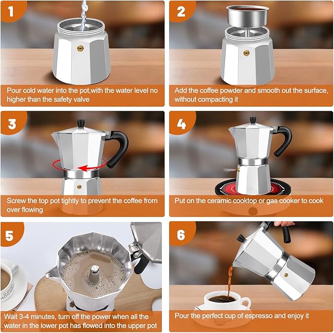 DITOSH 14 Cup Aluminum Espresso Stovetop Moka Pot Express Coffee Maker Percolator Italian Classic Mocha Coffee Machine for Italian and Cuban Cafe Brewing for Home & Camping 700ml 23oz