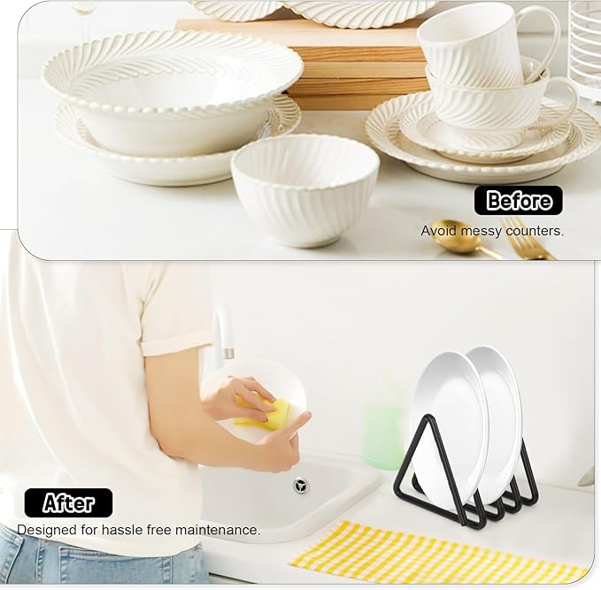 Cutting Board Storage, Kitchen Cutting Board & Pan Lid Rack, Non-Slip Steel Organizer, Ventilated & Quick-Dry, Space-Saving Counter Stand for Small Kitchens, Gift for Cooking Lovers