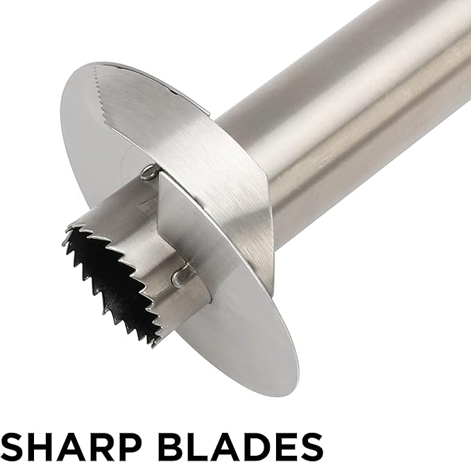 Rae Dunn Stainless Steel Corer - Easily Removes Cores and Pits from Apples, Pears, Peppers, Pineapples, and More, Black Pineapple