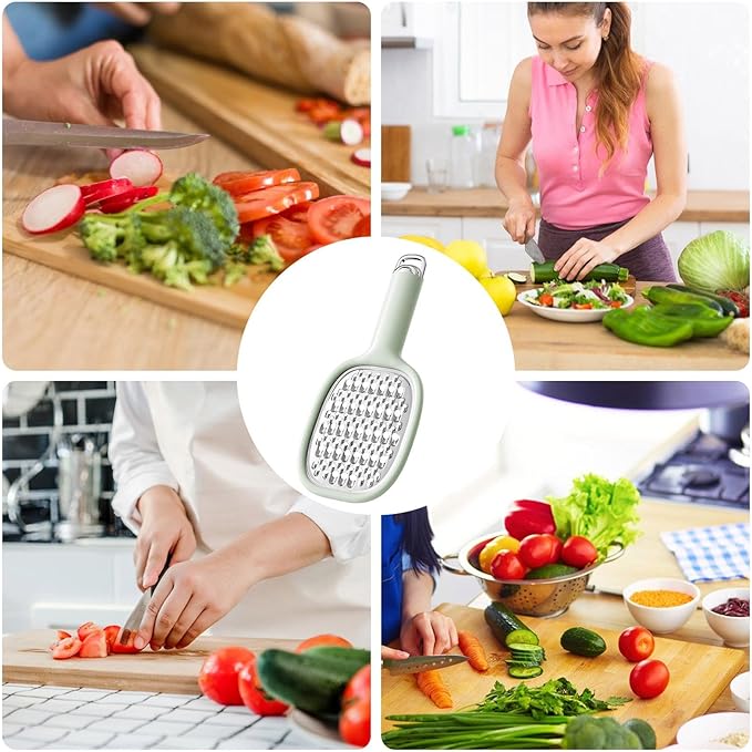 Lemon Zester Grater - Lemon Grater with Handle | Ergonomic Cheese and Carrot Grater | Safe Cheese & Carrot Grater | Manual Graters & Slicers Portable Efficient for Chocolate, Potato, Cucumber