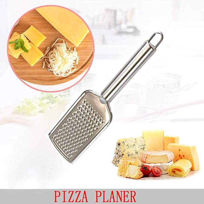 Handheld Cheese Grater, Cheese Zester Stainless Steel, Zester, Kitchen Vegetable Peeler, Food Zester Grater Slicer for Vegetables Cheese Chocolate Fruits, Zester Grater with Handle (silvery, One Size)