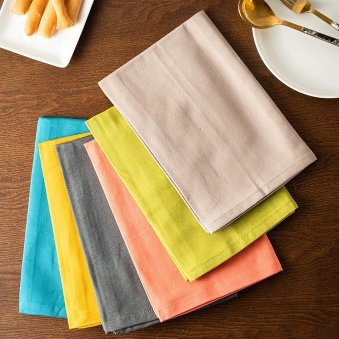 Grey Cloth Dinner Cotton 18x18 in Washable Napkins Cloth|Absorbent Reusable Spring Easter Basket Decor Pk of 6 Table Napkins Cocktail Party Wedding BBQ Hotel Cafe Cloth Napkins
