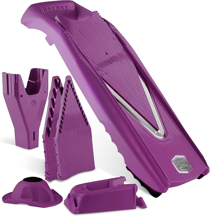 Börner V5 PowerLine Vegetable Cutter Professional Set (7 pcs.) • Vegetable Cutter (V-Planer) for Fruit & Vegetables + Accessories • 8 Cutting Types • Kitchen Planer Set