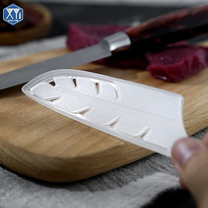 XYJ 2pcs/set Safety Knife Covers Sleeves Knives Edge Guard, Universal Knife Sheath, Utility Knife, Santoku Knife Case Blade Guards Protector White Kitchen Knife Cover Sleeve