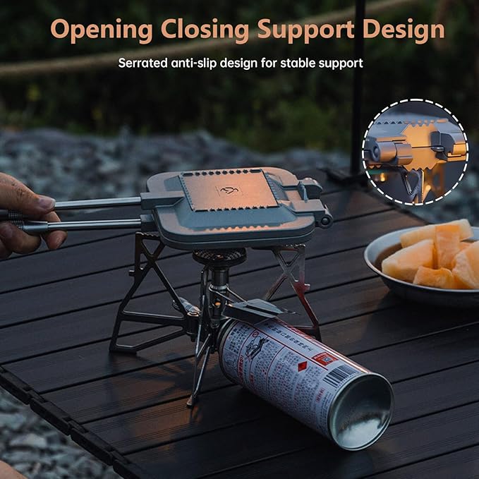 Campingmoon Campfire Sandwich Maker Camping BreadToaster Aluminum Hot Sandwich Stovetop Grill Pan Campfire Pie Cooking Equipment (Sliver)