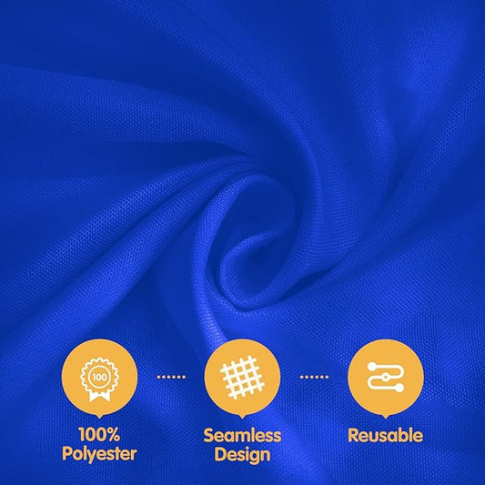 BRILLMAX 6 Pack Royal Blue Tablecloths 70 x 120 Inch for 6ft & 8ft Rectangle Tables - 150 GSM Polyester Fabric, Universal Fit, Water, Stain & Wrinkle Resistant Cloth Cover for Wedding Banquet