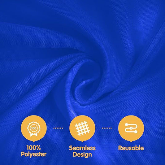 BRILLMAX 10 Pack Royal Blue Tablecloths 60 x 102 Inch for 6ft Rectangle Tables - 150 GSM Polyester Fabric, 15" Standard Drop, Water, Stain & Wrinkle Resistant Cloth Cover for Wedding Dining Buffet